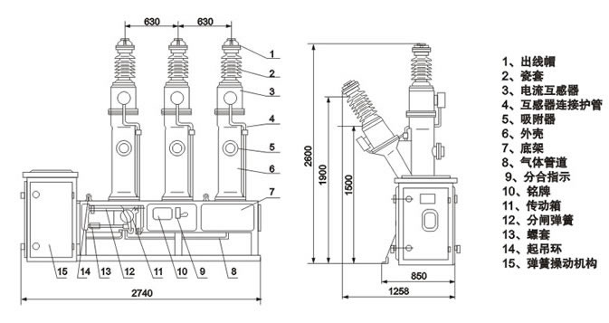LW8-40.5型戶外高壓六氟化硫斷路器