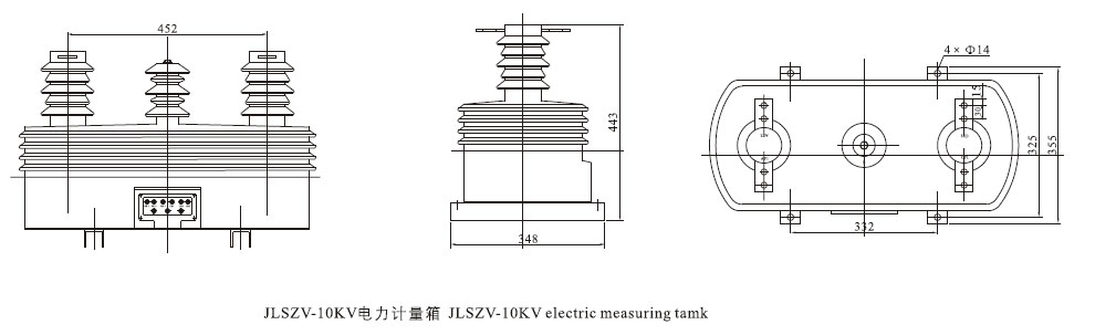 JLSZV-6、10KV干式電力計(jì)量箱外形尺寸圖